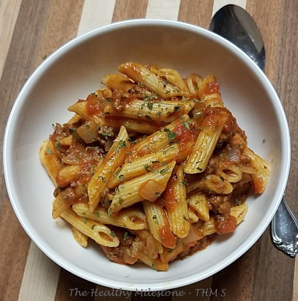 beefy tomato penne pasta