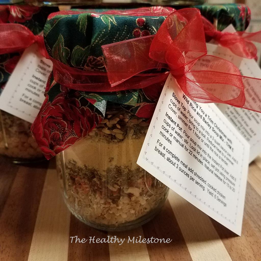 wild rice and barley soup mix in a jar