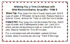 wild rice and barley soup in a jar tag