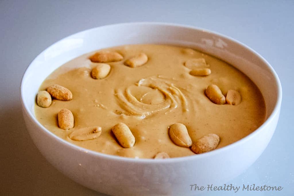 vitamix peanut butter in bowl